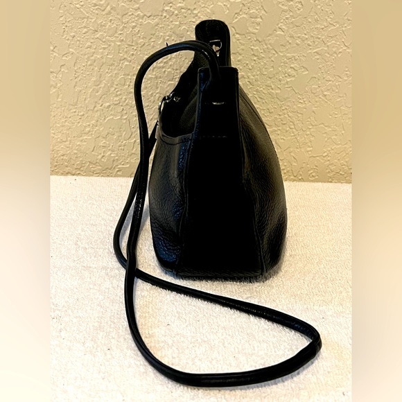 Fossil Vintage Purse Black Leather Small Crossbody Bag Key Charm Shoulder - Picture 2 of 10